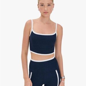 Beyond Yoga Women's Spacedye New Moves High Cropped Tank (nocturnal navy)